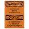 Signmission Safety Sign, OSHA WARNING, 5" Height, Compressor Starts Automatically Bilingual, Landscape OS-WS-D-57-L-12527 - alternate 1